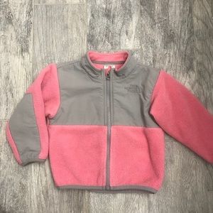 Girls pink North Face Denali 12-18 months